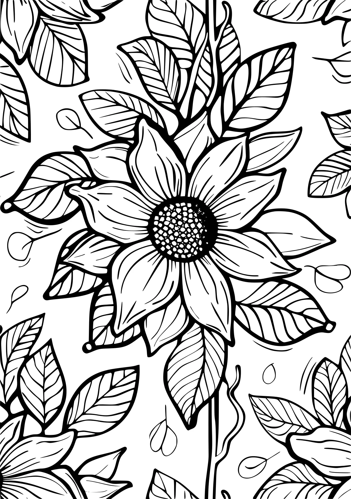 printable flower coloring pages, sunflower, colouring, zentangle, free page downloads