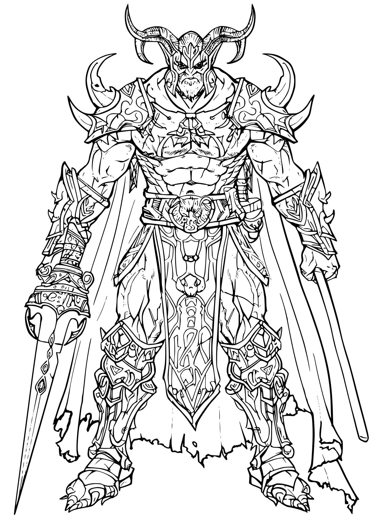 demon slayer coloring page knight, pencils, warrior, sword, broly, free downloads