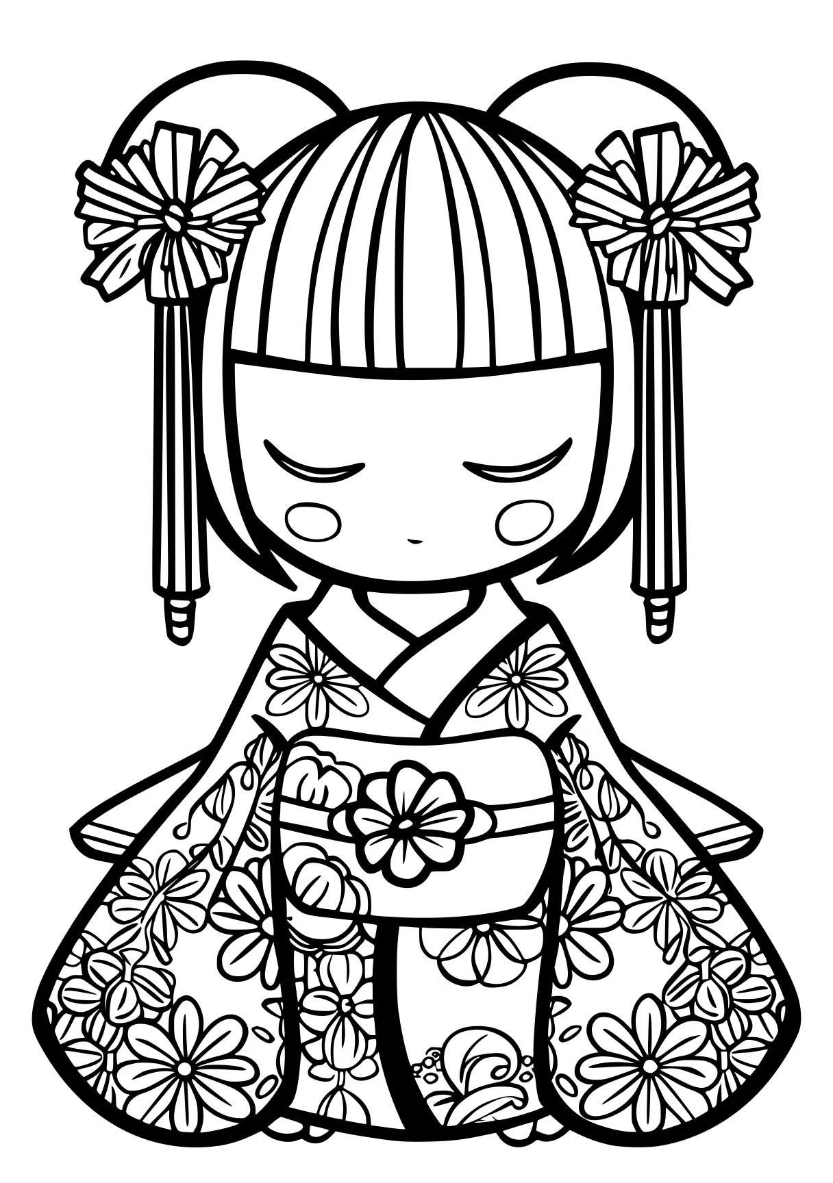 kuromi coloring page nezuko, katana, tanjiro, illustrator, free downloads