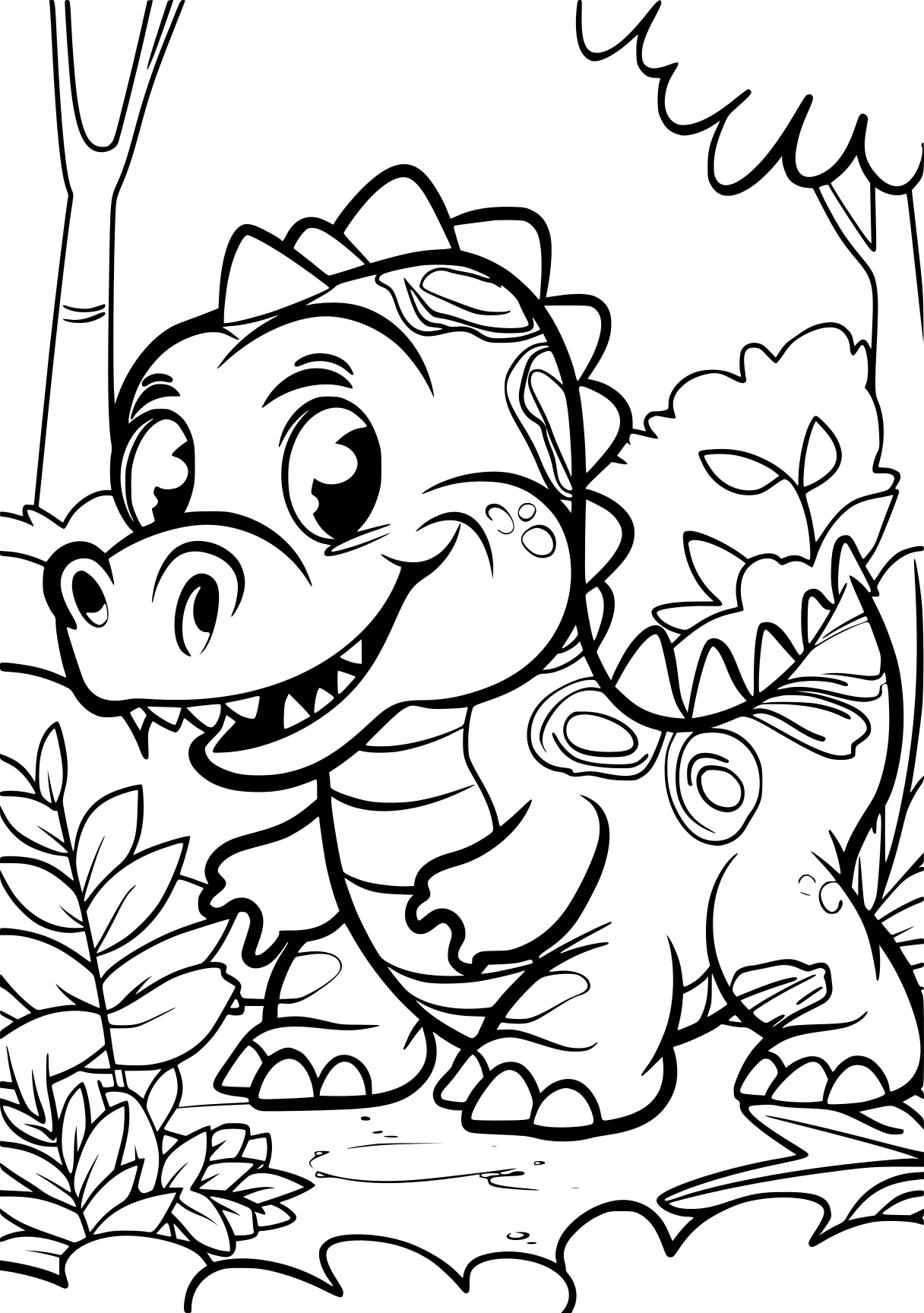 cartoon coloring pages ankylosaurus, bowser, triceratops, dino, free page downloads