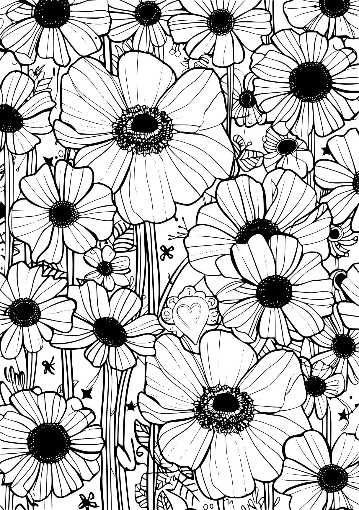 flower coloring pages for adults, zentangle, pattern, floral, free page downloads