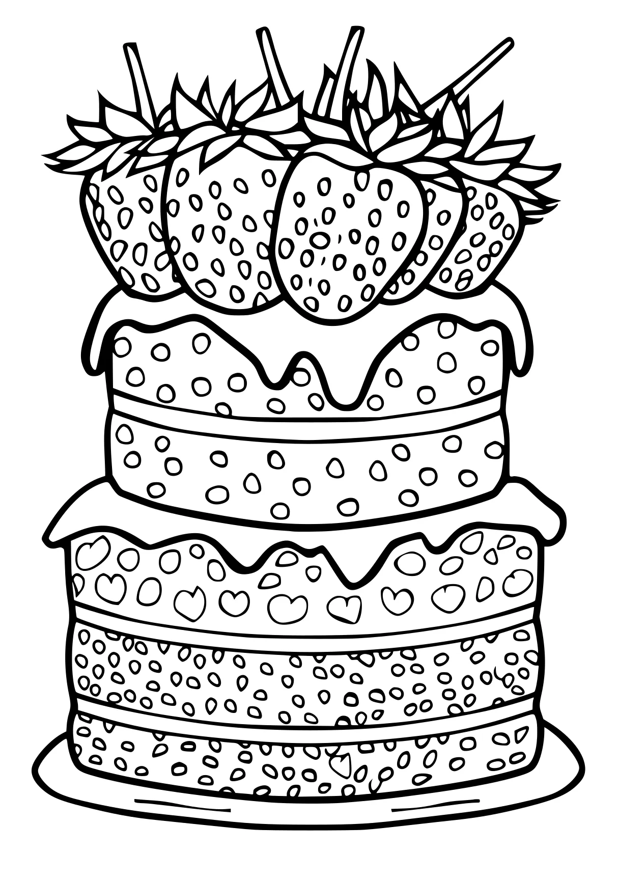 strawberry shortcake coloring page, zentangle, cake, shortcake, free downloads