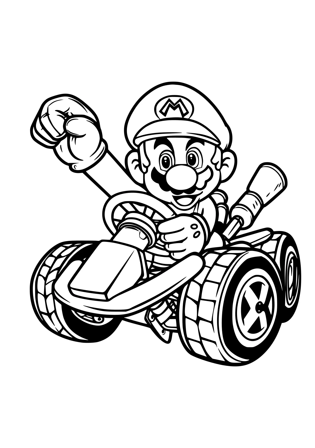 coloring pages mario kart, mario, luigi, toad, motorcycle, free page downloads