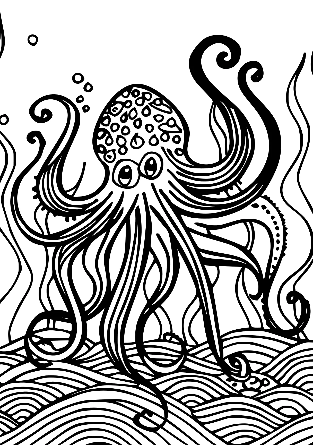 ocean animals coloring pages octopus, illustrator, creature, free page downloads