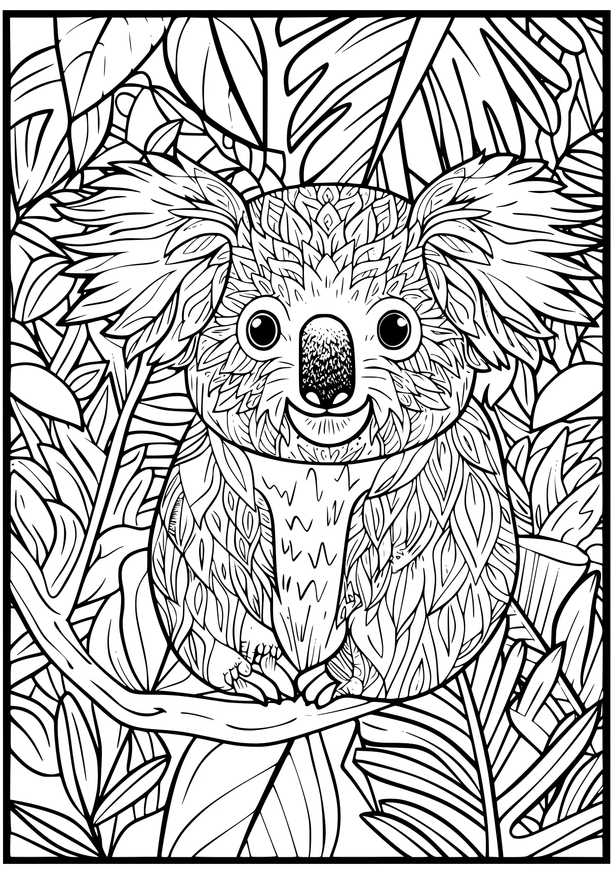 coloring online for adults koala, hedgehog, owl, free page downloads