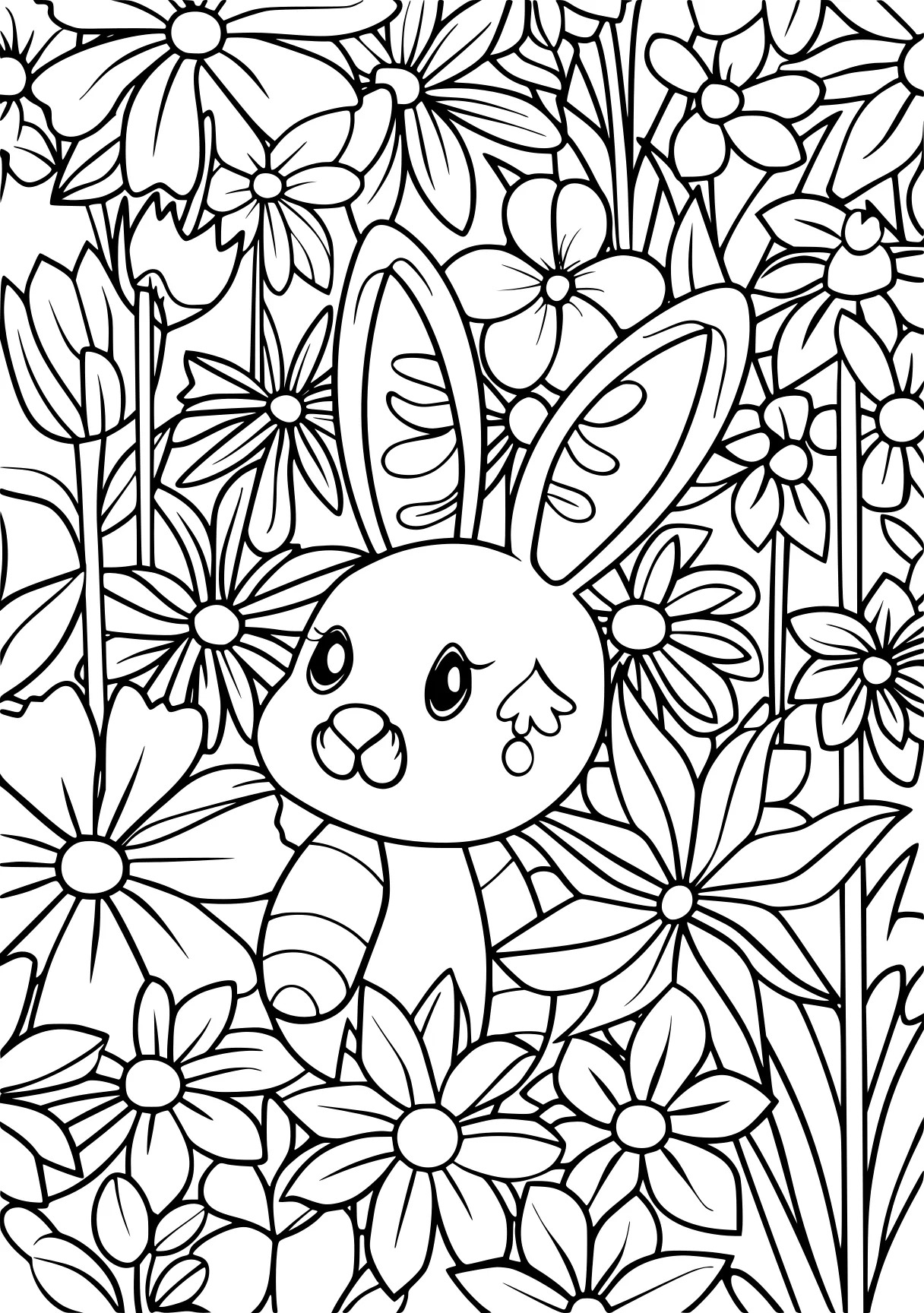 spring coloring, bunny, eevee, rabbit, free page downloads