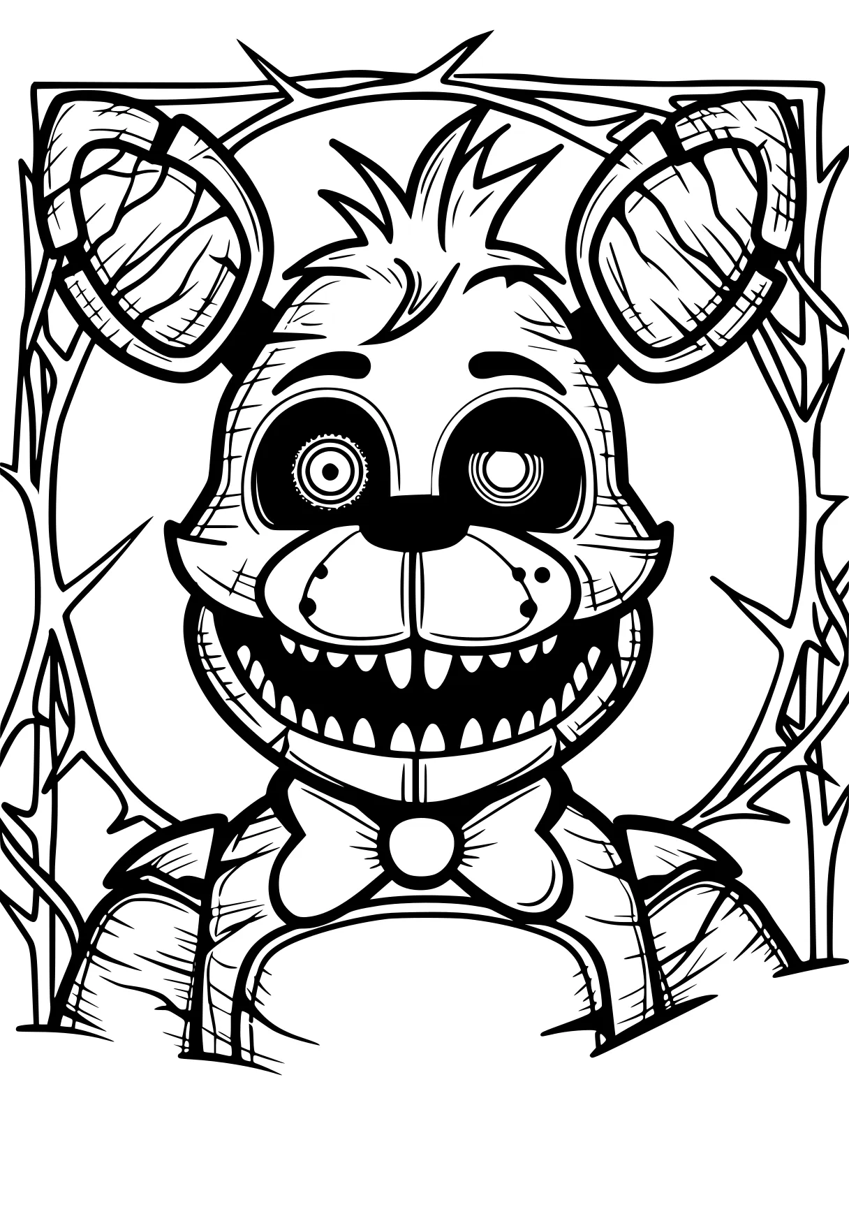 five nights at freddy's coloring page fazbear, fnaf, bonnie, stitch, twisty, free downloads