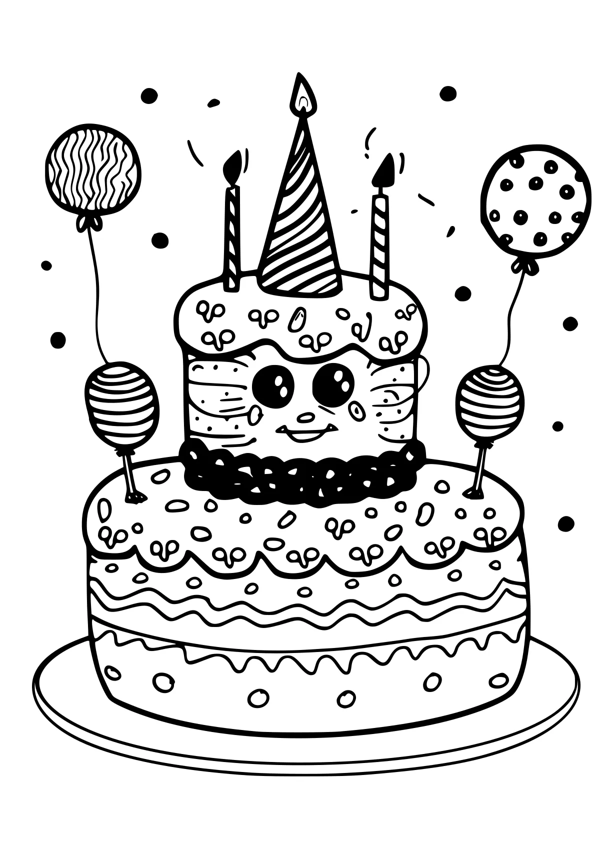 happy birthday coloring pages birthday, cake, cupcake, free page downloads