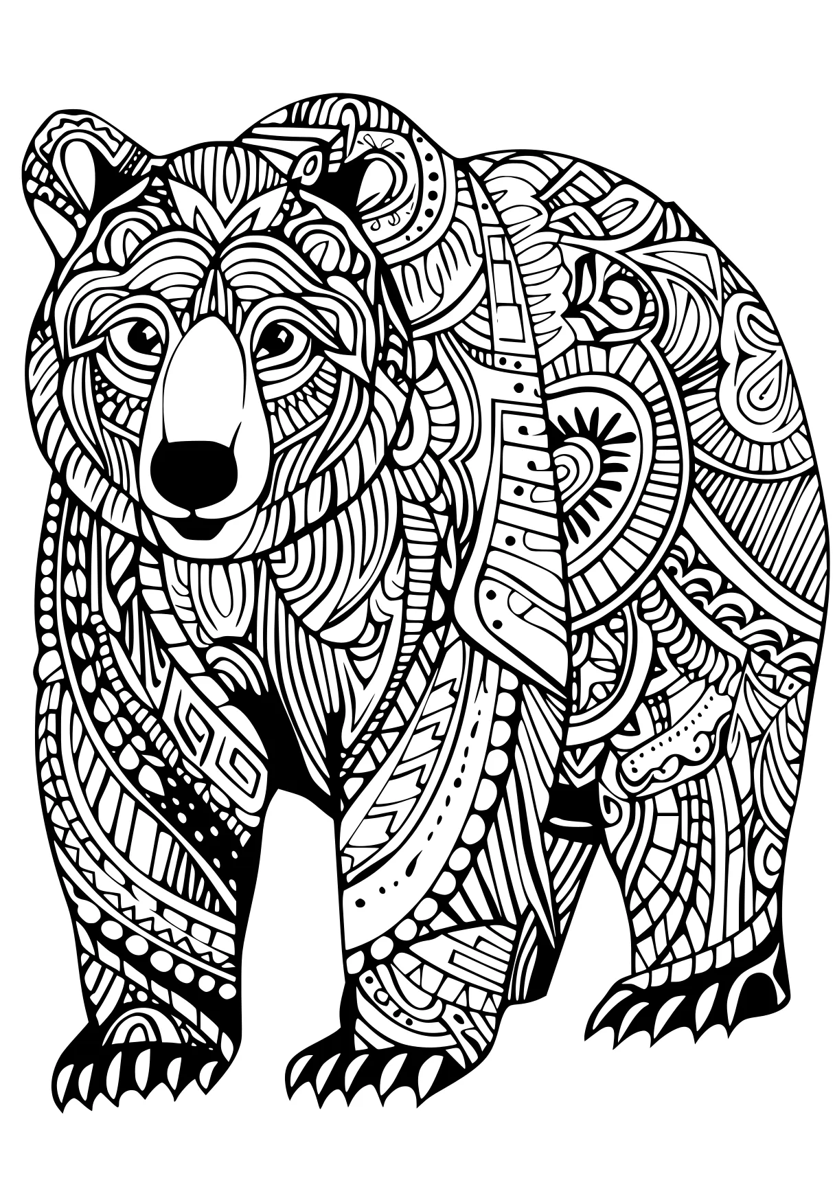 bear coloring pages zentangle, bear, wolf, free page downloads