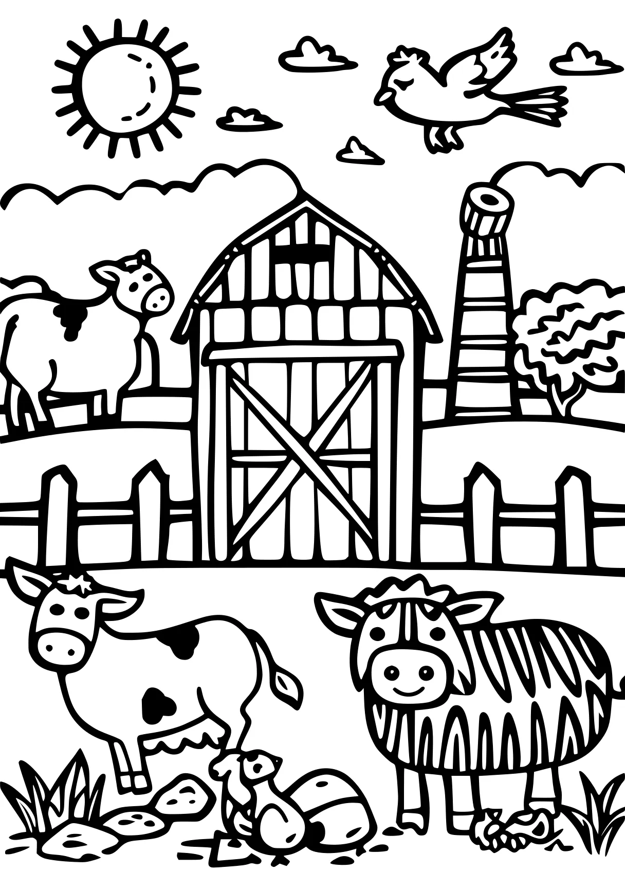 animals on the farm coloring pages farm, zoo, cow, free page downloads