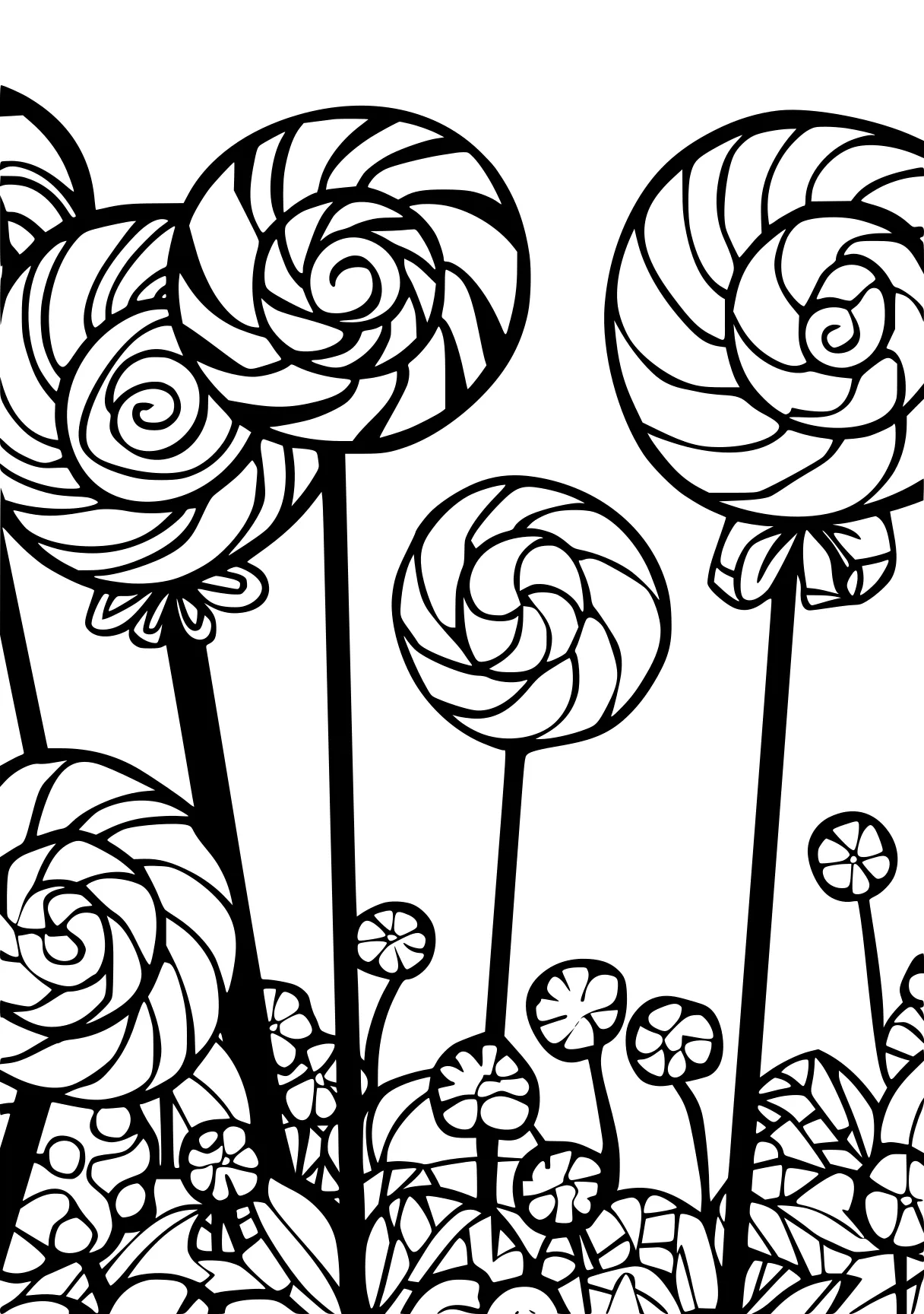 candy coloring page, plants, pattern, zentangle, free downloads